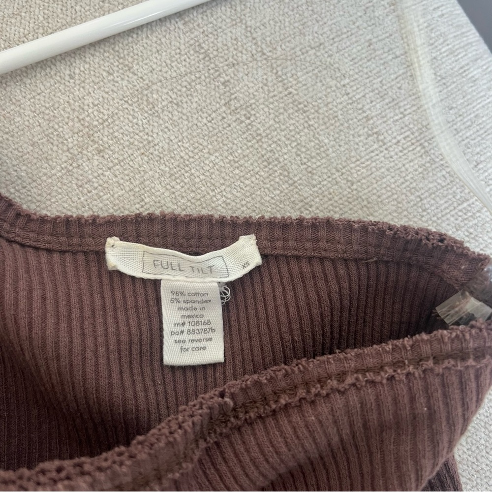 One-Shoulder Ribbed Top - Brown - Picture 2 of 2